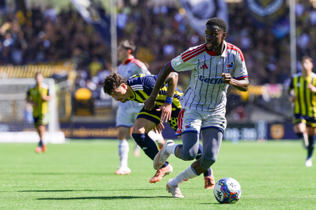Omar Correia (A.C. Pisa 1909);  Davide Bettella (S.S. Juve Stabia); durante la partita tra Juve Stabia-Pisa  del Campionato italiano di calcio Serie BKT 2026/2027 - Stadio Romeo Menti, Castellammare di Stabia, Italia - Domenica 06 settembre  2026 - Sport(Photo by Alessandro Garofalo/LaPresse)