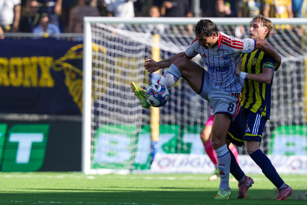 Filippo Pittarello (A.C. Pisa 1909);   durante la partita tra Juve Stabia-Pisa  del Campionato italiano di calcio Serie BKT 2026/2027 - Stadio Romeo Menti, Castellammare di Stabia, Italia - Domenica 06 settembre  2026 - Sport(Photo by Alessandro Garofalo/LaPresse)