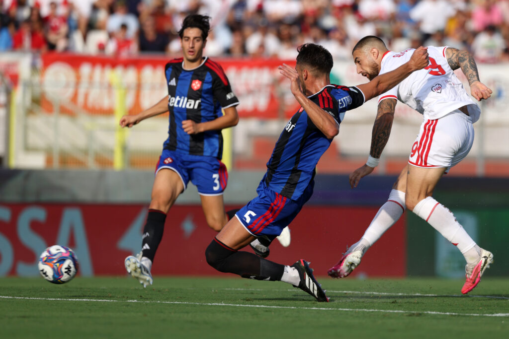 Ettore Gliozzi (9 Mantova 1911) gol durante la partita di Serie B tra Mantova e Pisa allo stadio Danilo Martelli Pata Stadium di Mantova, Italia - Domenica 20 Settembre 2026. Sport - Calcio. (Foto di Stefano Nicoli/Lapresse)